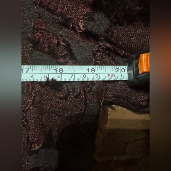 English Factory Burgundy Long Sleeve Textured Dress with Blue Cuffs Size Large - Picture 3 of 7